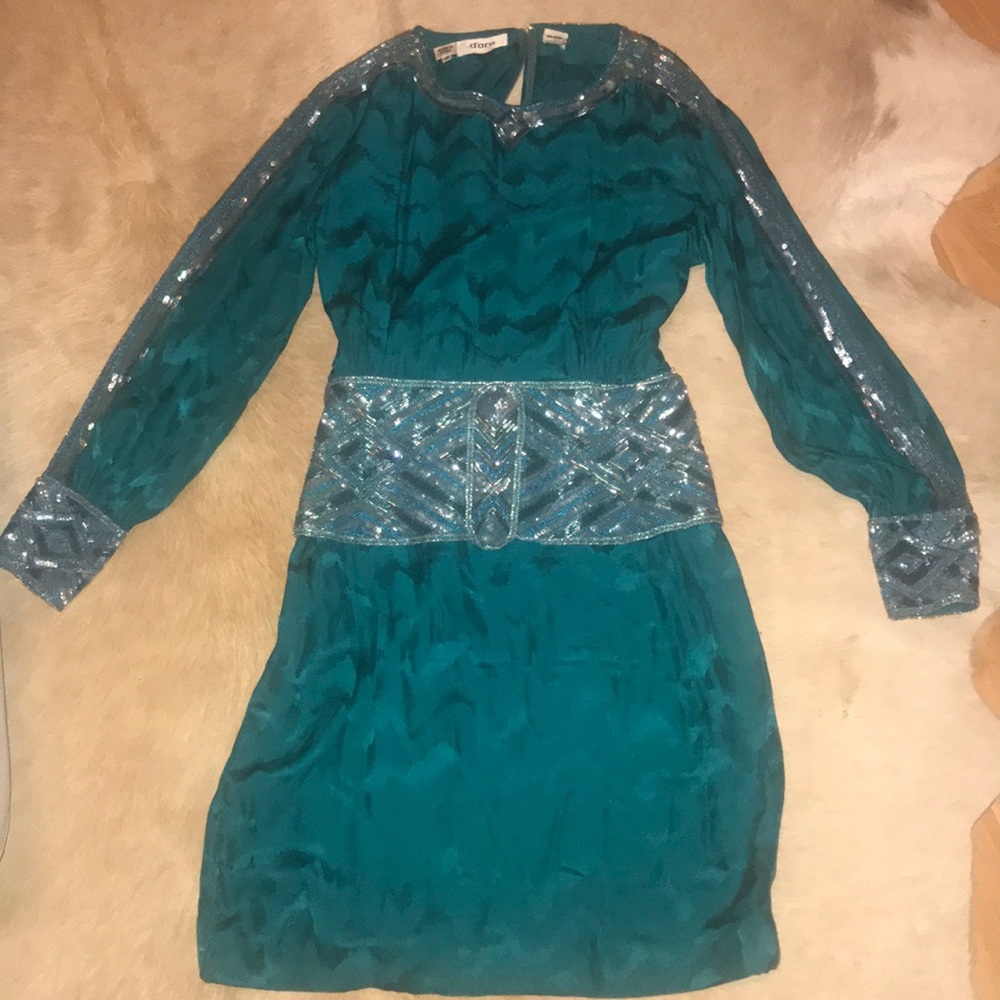 Vintage Beaded Silk d’ore Cocktail Dress